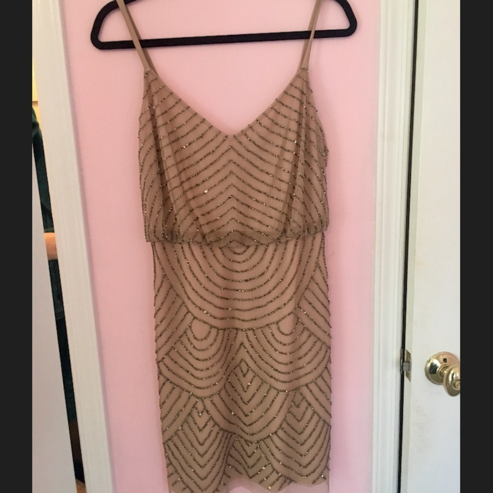 Tan jewel covered dress